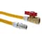 Jones Stephens 3/8" OD (1/4" ID) Gas Connector, 3/8" MIP x 1/2" FIP Ball Valve x 18" G70204 - alternate 1